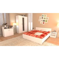 Dormitor Soft Alb cu pat 160x200 cm Dormitor Soft Alb cu pat 160x200 cm